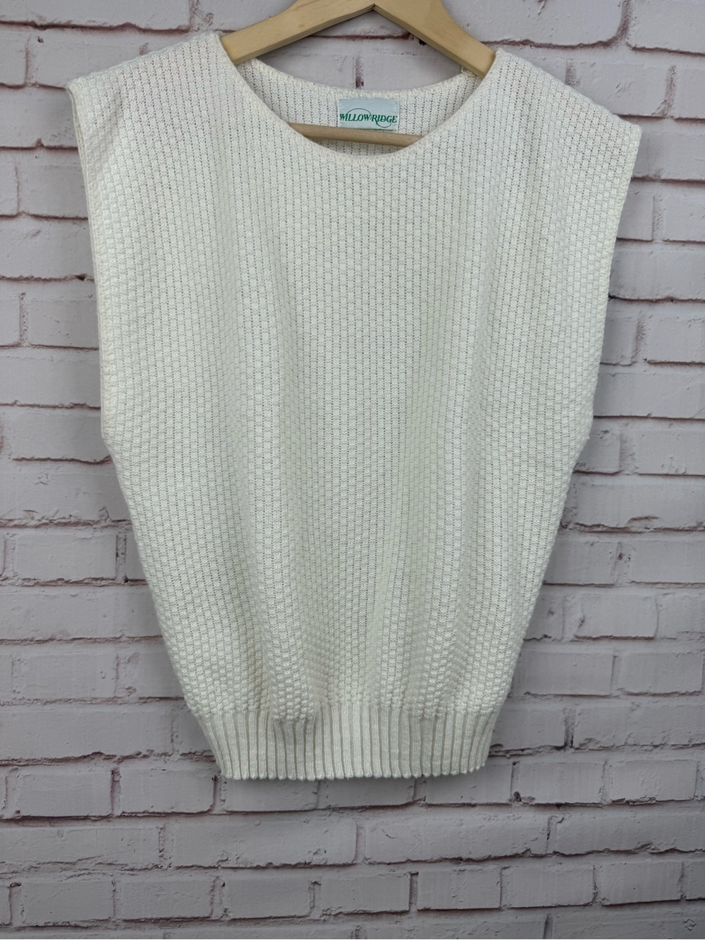 Willow Ridge Cream Textured Knit Sweater Vest